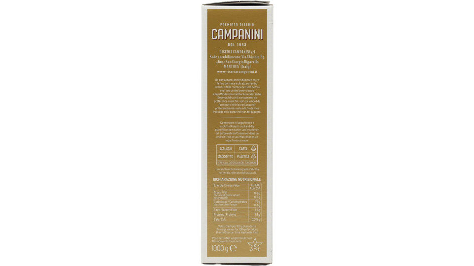 Campanini riso parboiled sottovuoto astuccio kg.1