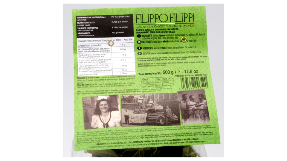 Filippi tagliatelle basilico gr.500