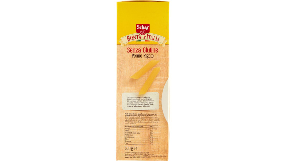 Schär Bontà d'Italia Penne Rigate senza glutine n. 21 500 g