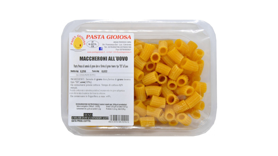 Maccheroni all'uovo gr.256 Pasta Gioiosa