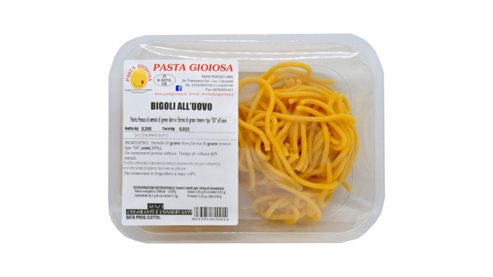 Bigoli all'uovo gr.266 Pasta gioiosa