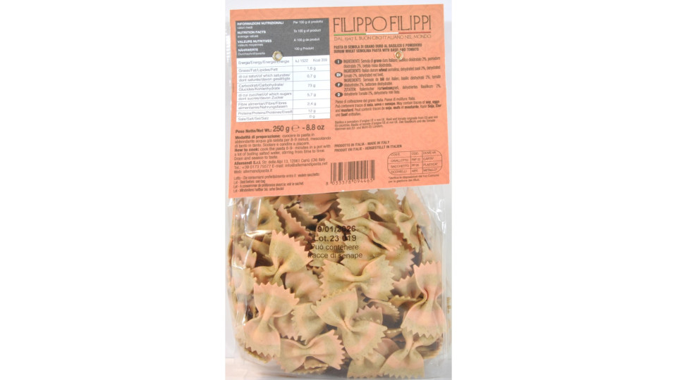 Filippi pasta di semola farfalle p/b gr.250
