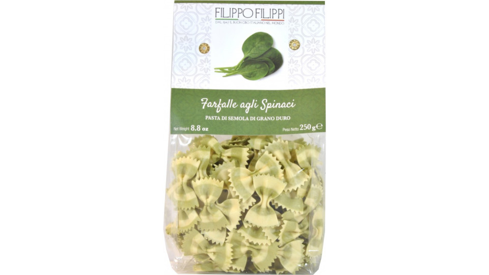 Filippi pasta semola farfalle agli spinaci gr.250