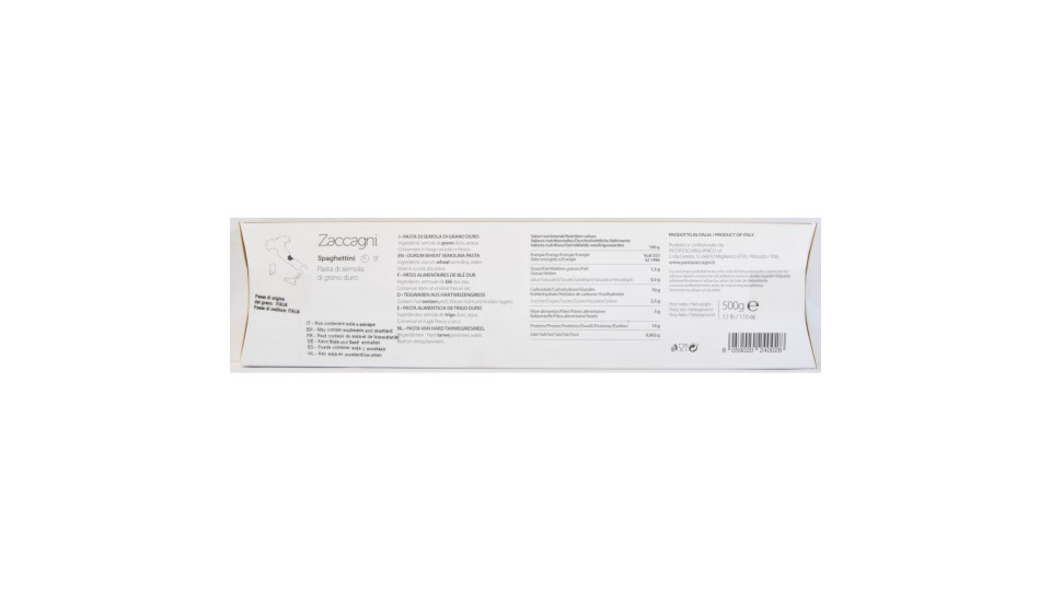 Pasta Zaccagni spaghettini 500g