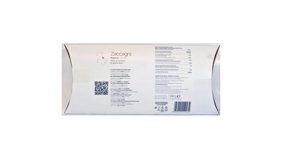 Pasta Zaccagni rigatoni gr.500
