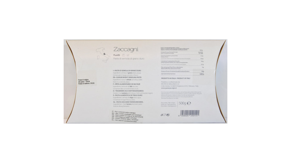 Pasta Zaccagni fusilli 500g