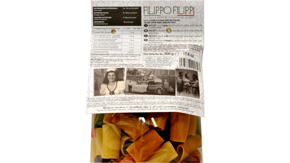Filippi manicotti colorati sacchetto da gr.500