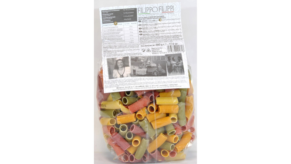 filippi rigatoni tricolore 500 gr.