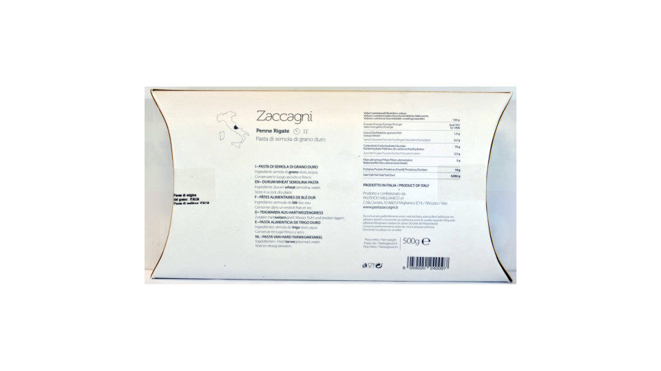 Pasta Zaccagni penne rigate 500g