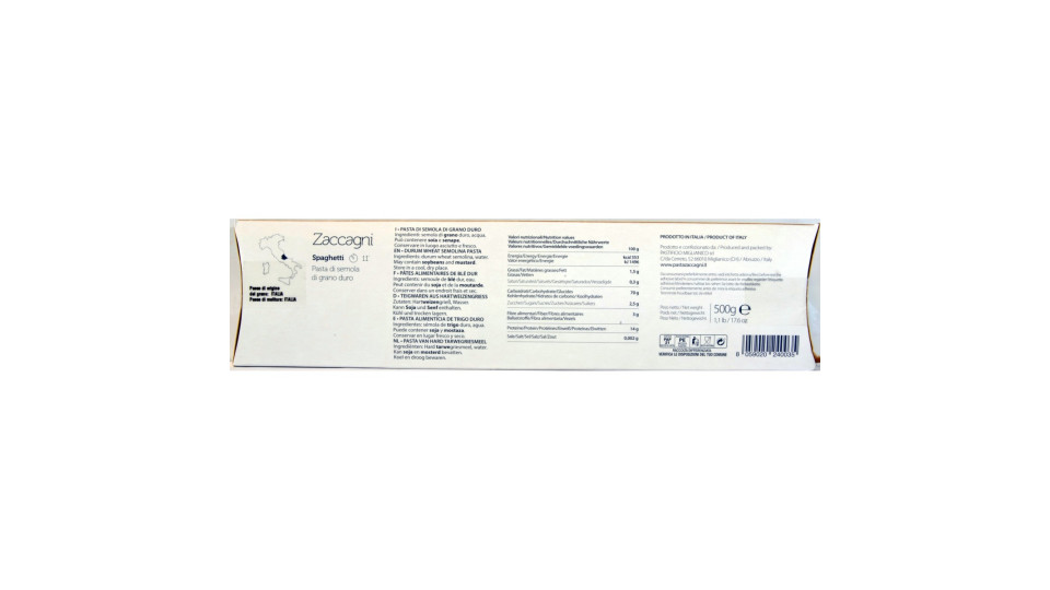 Pasta Zaccagni spaghetti 500g