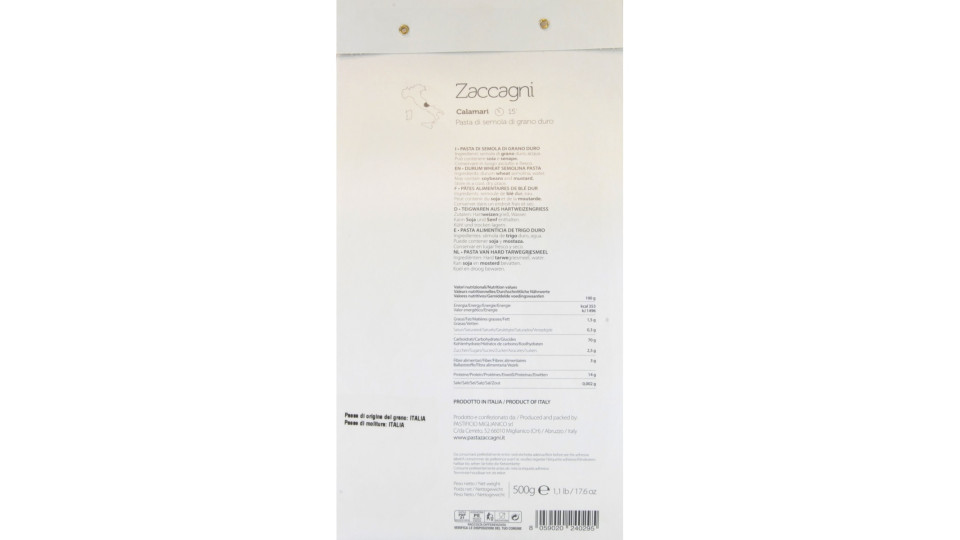 Pasta Zaccagni calamari 500g