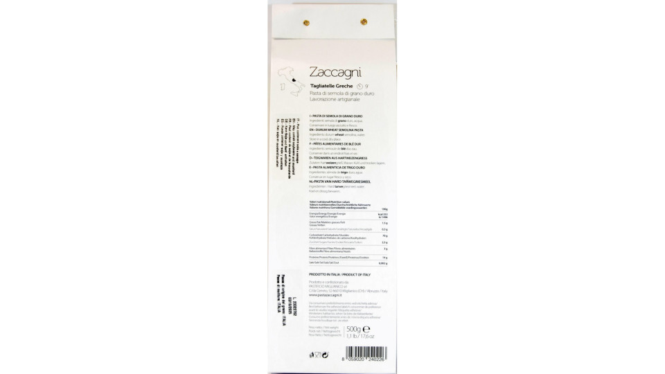 Pasta Zaccagni tagliatelle greche 500g