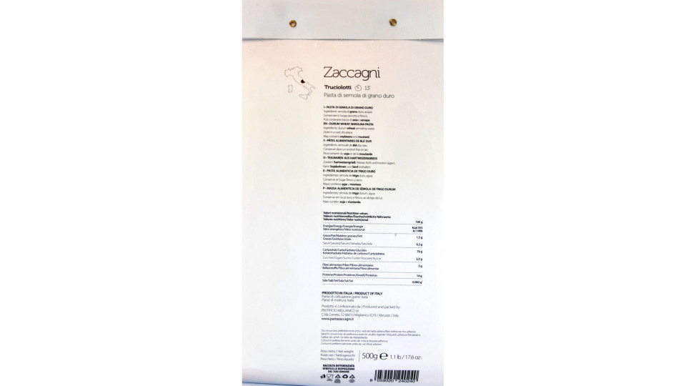 Pasta Zaccagni truciolotti 500g