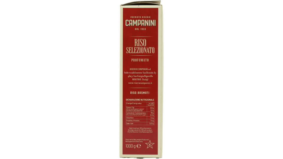 Campanini riso basmati sottovuoto astuccio kg.1
