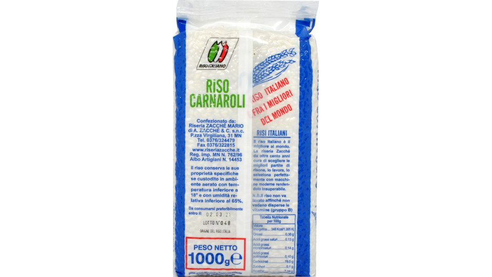 Zacche riso carnaroli kg.1