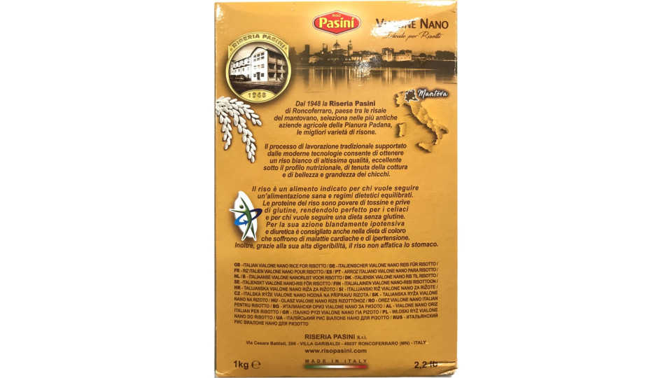 Pasini riso vialone nano kg.1