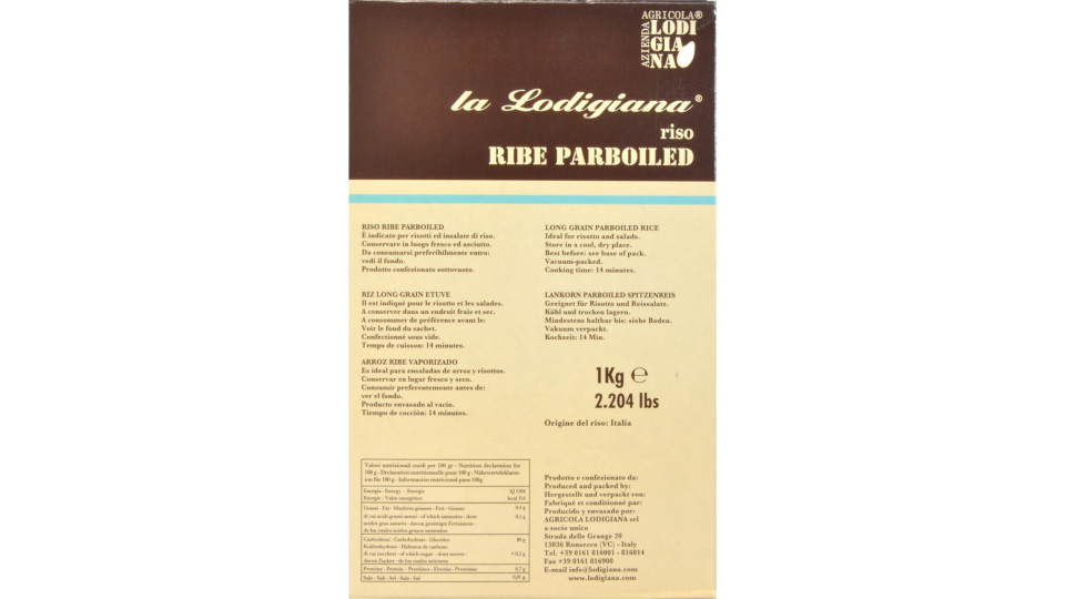 Lodigiana riso ribe parboiled kg.1