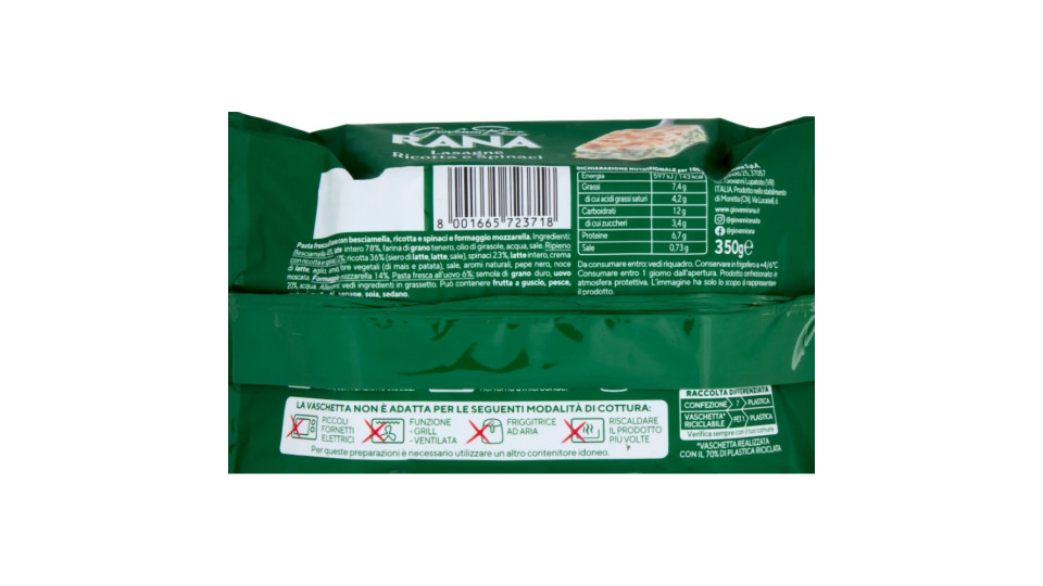 Giovanni Rana Lasagne Ricotta e Spinaci 350 g