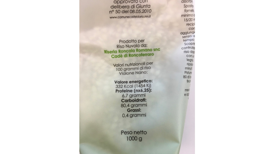 Nuvola riso vialone nano - kg.1