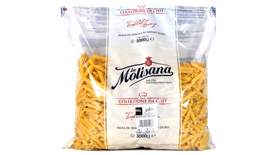 La Molisana pasta penne rigate trafilate al bronzo chef kg.3
