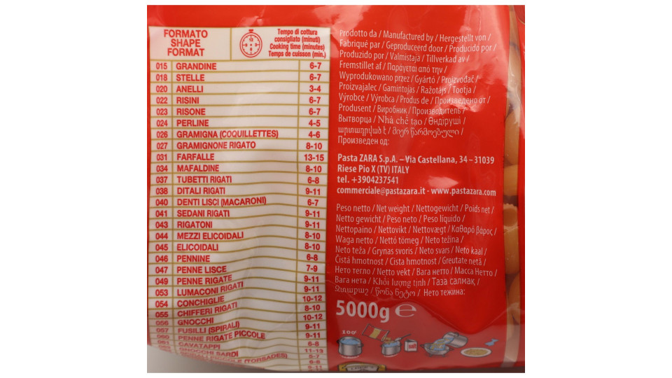 Zara pasta spaghetti kg.5