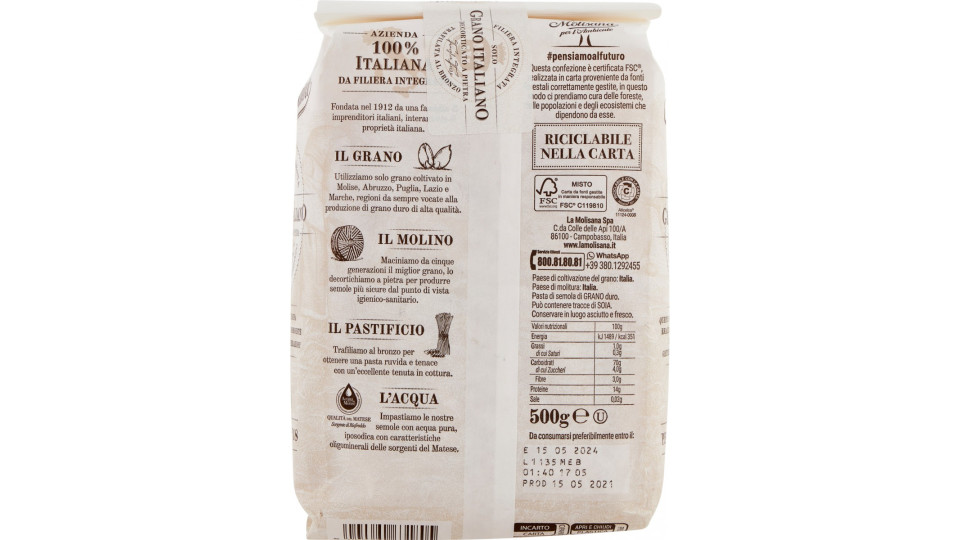 La Molisana pasta penne lisce n.18 gr.500