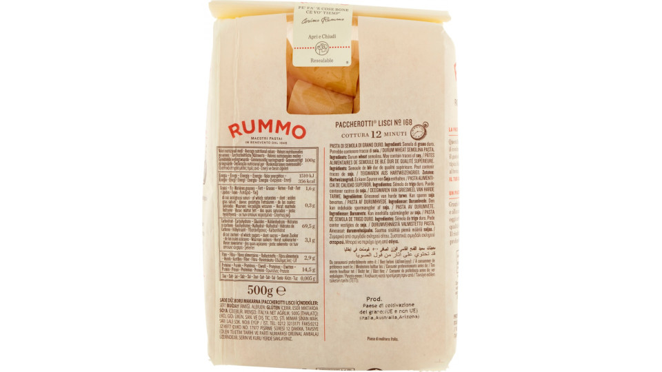 Rummo Le Leggendarie pasta Paccherotti Lisci N° 168 500 gr.