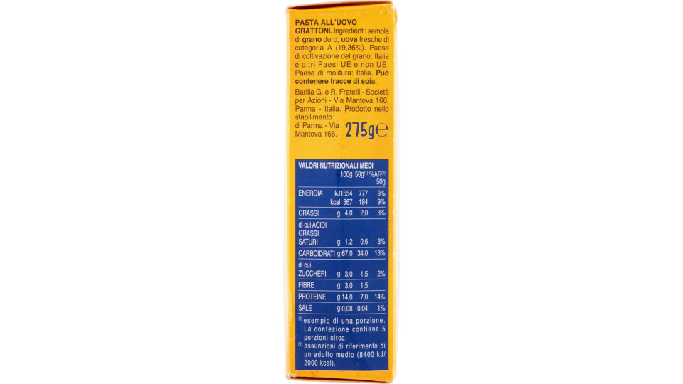 Barilla Emiliane Grattoni all'uovo 275 gr.