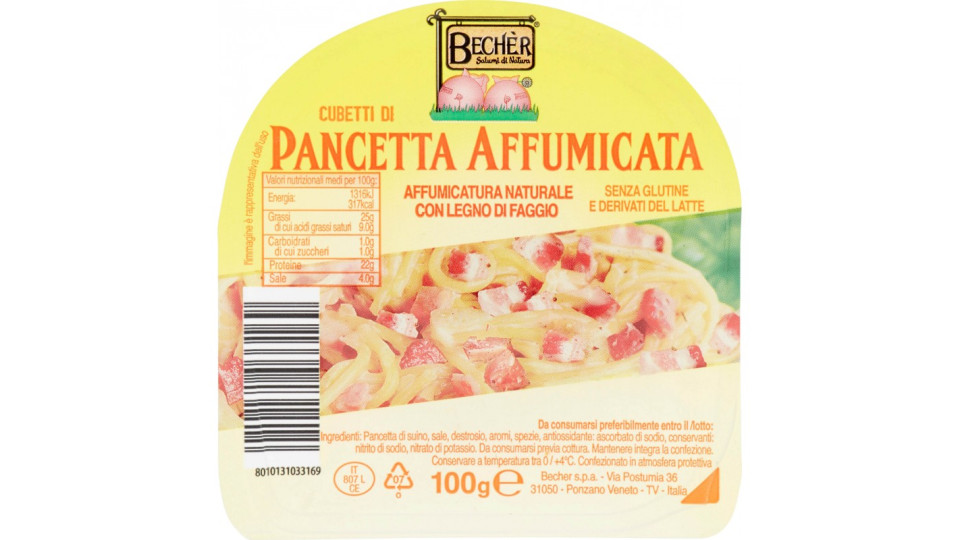 Becher cubetti di pancetta affumicata gr.100