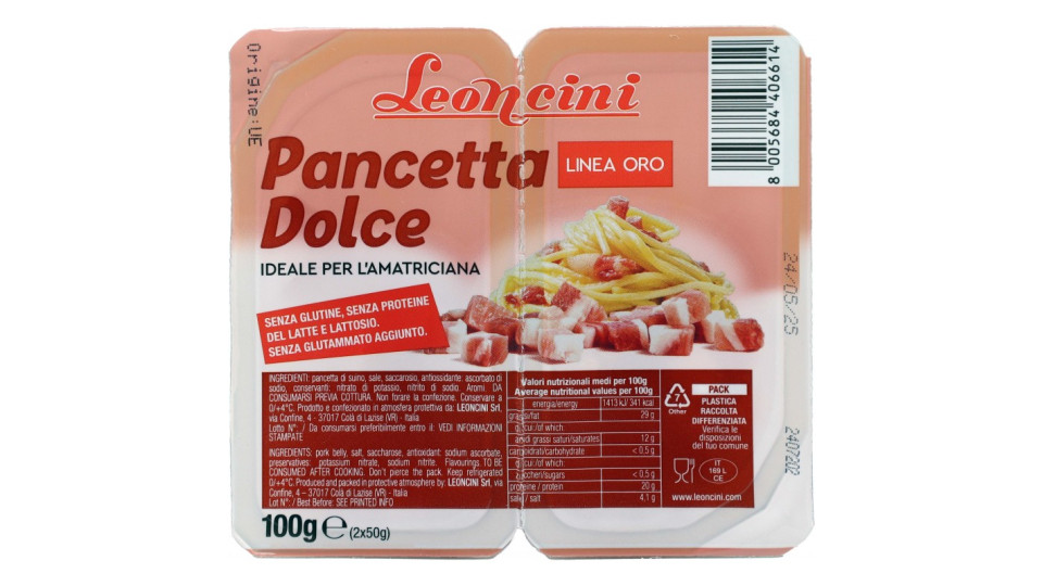 Leoncini cubetti pancetta dolce gr.50x2