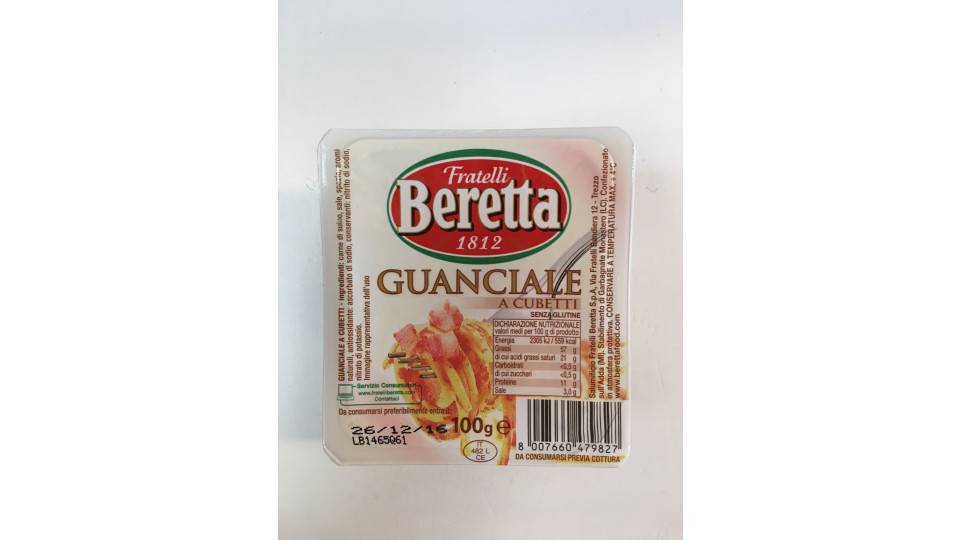Beretta guanciale cubetti gr.100