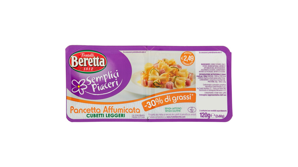Beretta pancetta affumicata 30% di grassi gr.120