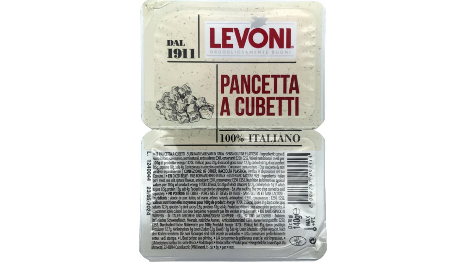 Levoni pancetta a cubetti gr.140