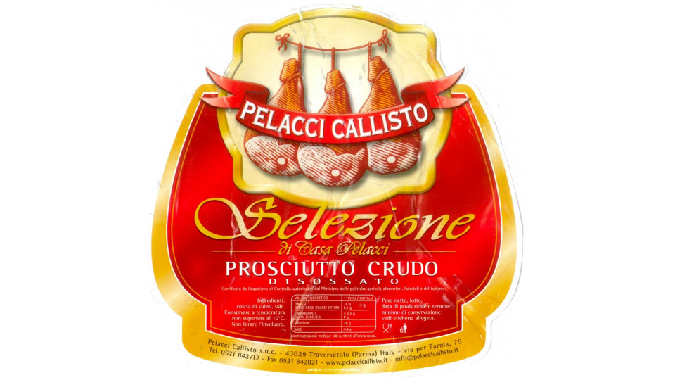 Prosciutto crudo alta qualità 20 mesi prosciuttificio Pelacci...