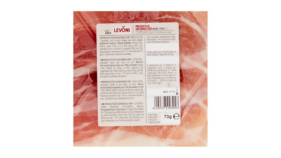 Levoni Prosciutto di San Daniele DOP 18 Mesi 70 g