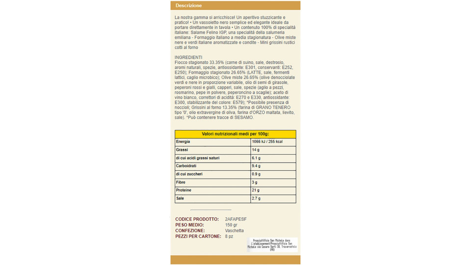 Terre ducali aperitiamo fiocco di prosciutto gr.150