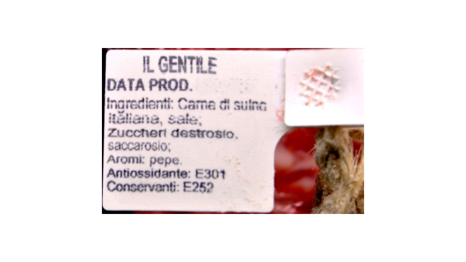 Salame gentile Barilli intero senza aglio gr.900