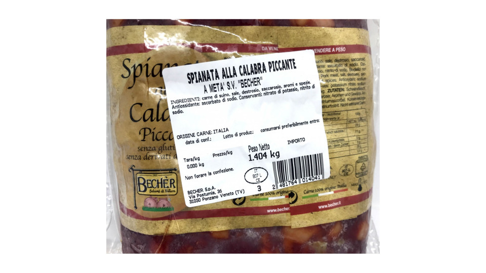 Bechèr - spianata calabra piccante metà kg.1,6 circa