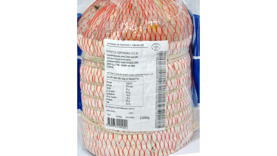 Salumificio Aurora pancetta coppata magra sottovuoto 1/2...