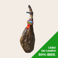 Prosciutto iberico con osso - razza 50% iberica - Cebo de...