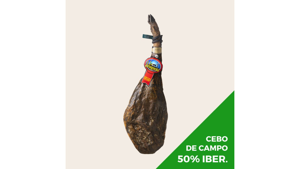 Prosciutto iberico con osso - razza 50% iberica - Cebo de...