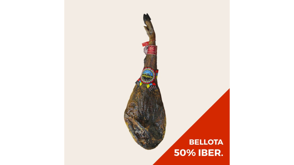 Prosciutto iberico con osso - razza 50% iberica - Bellota -...