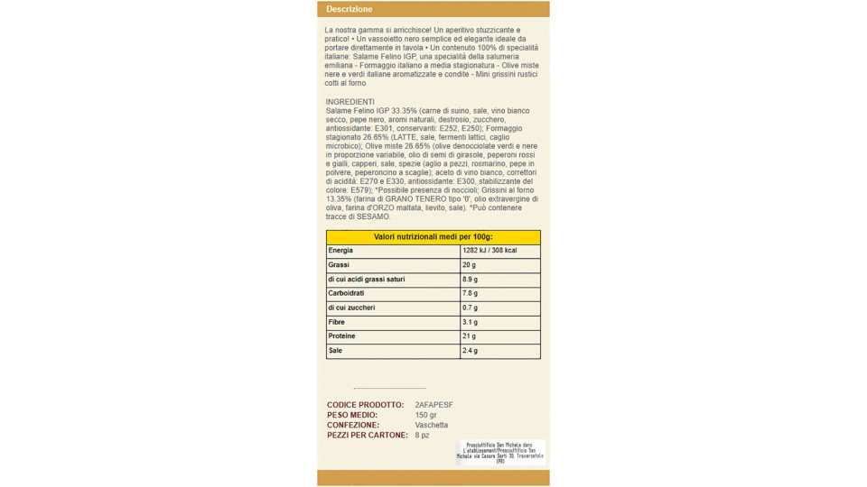 Terre ducali aperitiamo salame di Felino gr.150