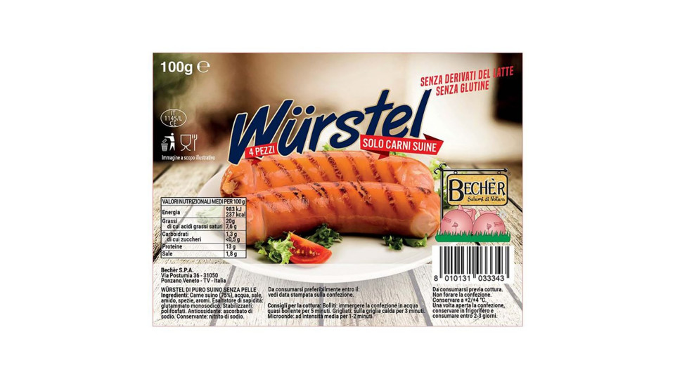 Becher wurstel pz.3 gr.100