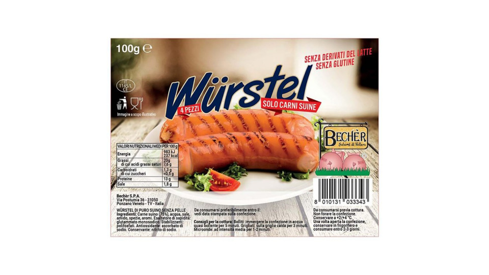 Becher wurstel pz.3 gr.100