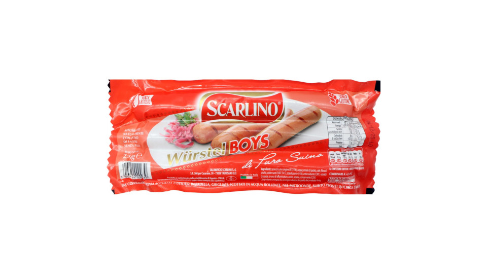 Scarlino wurstel di puro suino pz.3 gr.250
