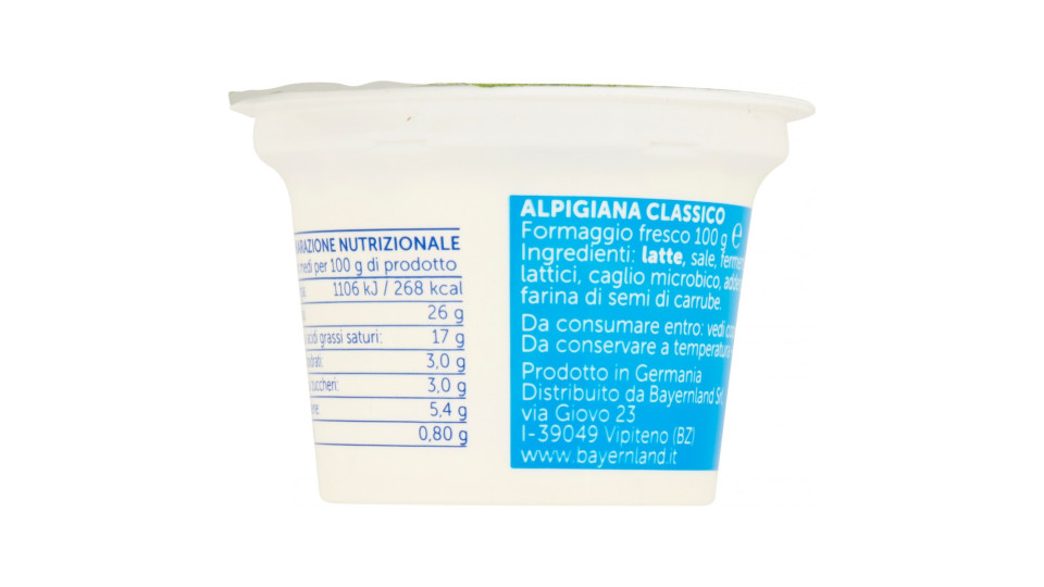 Bayernland alpigiana 100 gr. fromaggio fresco