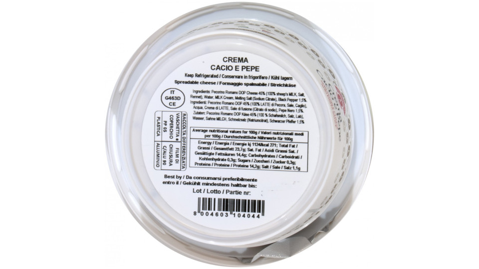 Auricchio crema cacio e pepe gr.150