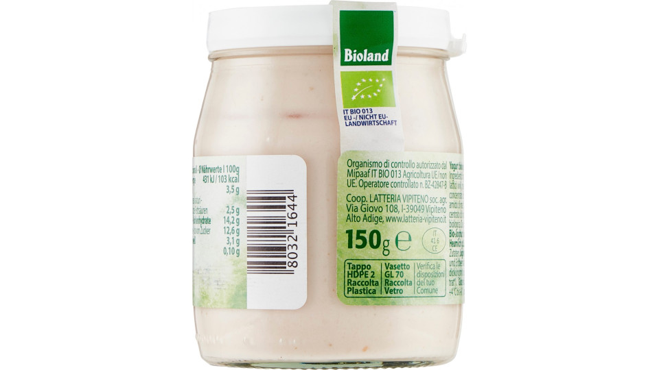 Vipiteno yogurt bio fragola gr.150