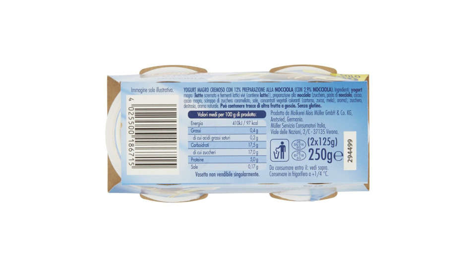 Mmuller yogurt 0% nocciola gr.125x2
